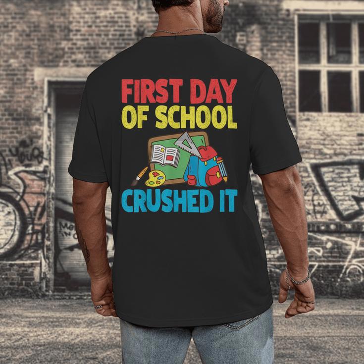 Graduation First Day Of School Crushed It Men's Back Print T-Shirt