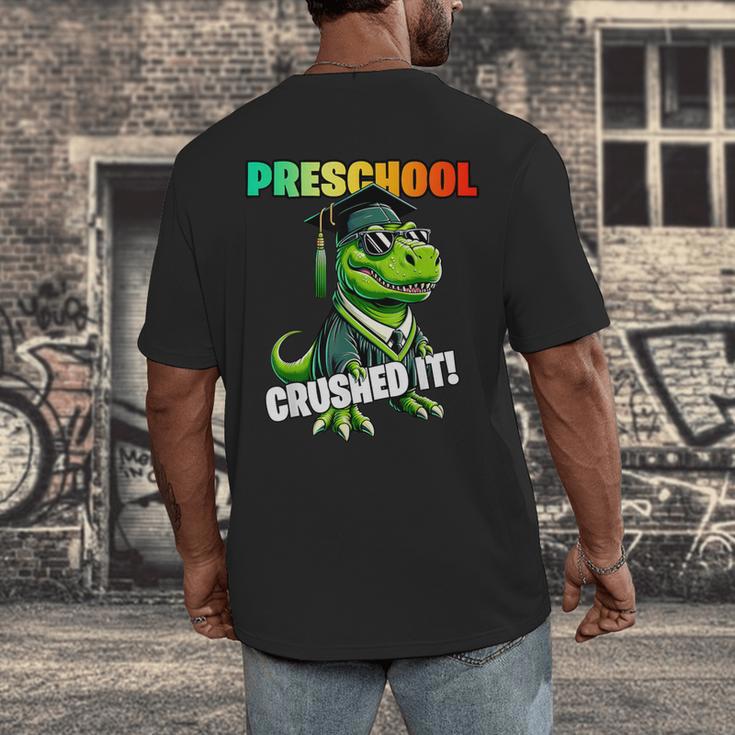 Graduation Preschool DinosaurRex Crushed It Boys Grad Men's Back Print T-Shirt