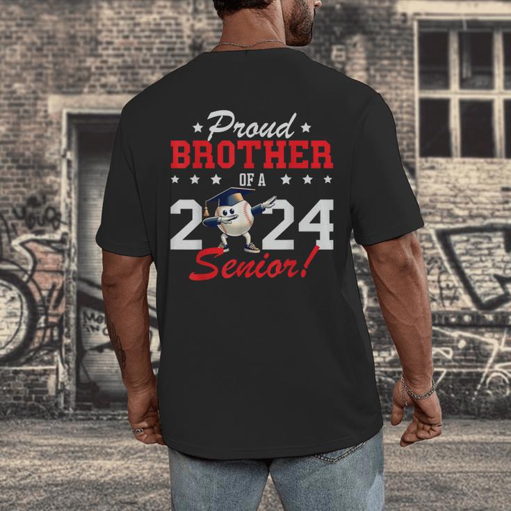 Graduation Proud Brother Of A 2024 Senior Baseball Player Men's Back Print T-Shirt