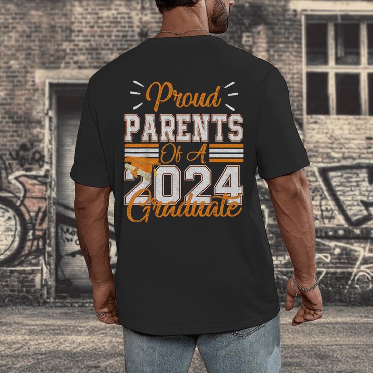 Graduation Proud Parents Of a 2024 Graduate For Mom And Dad Men's Back Print T-Shirt
