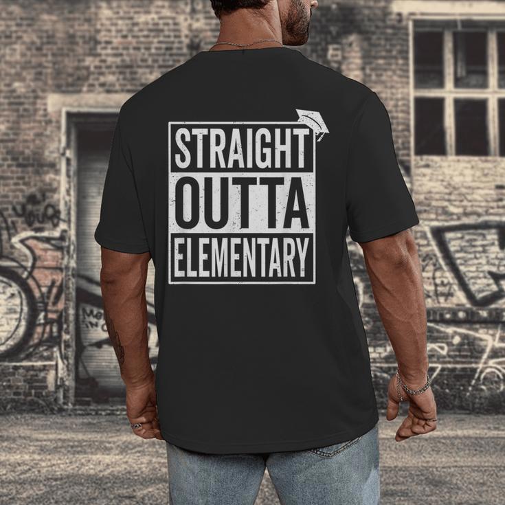 Graduation Shirt Straight Outta Elementary Men's Back Print T-Shirt