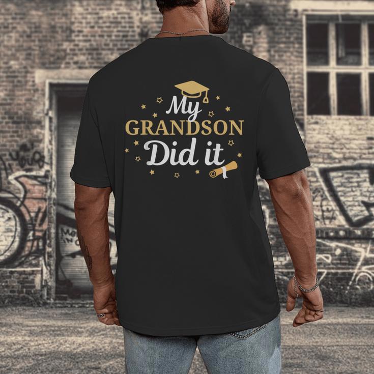My Grandson Did It Proud Class Senior Graduate Graduation Men's Back Print T-Shirt