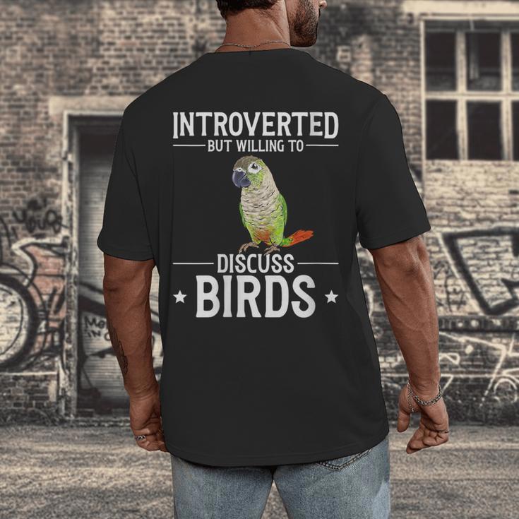 Green Cheek Conure Introvert Parrot Bird Conure Men's Back Print T-Shirt Green Cheek Conure Introvert Parrot Bird Conure Men's Back Print T-Shirt