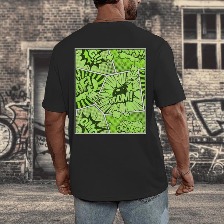 Green Comic Book Green Graphic Men's Back Print T-Shirt