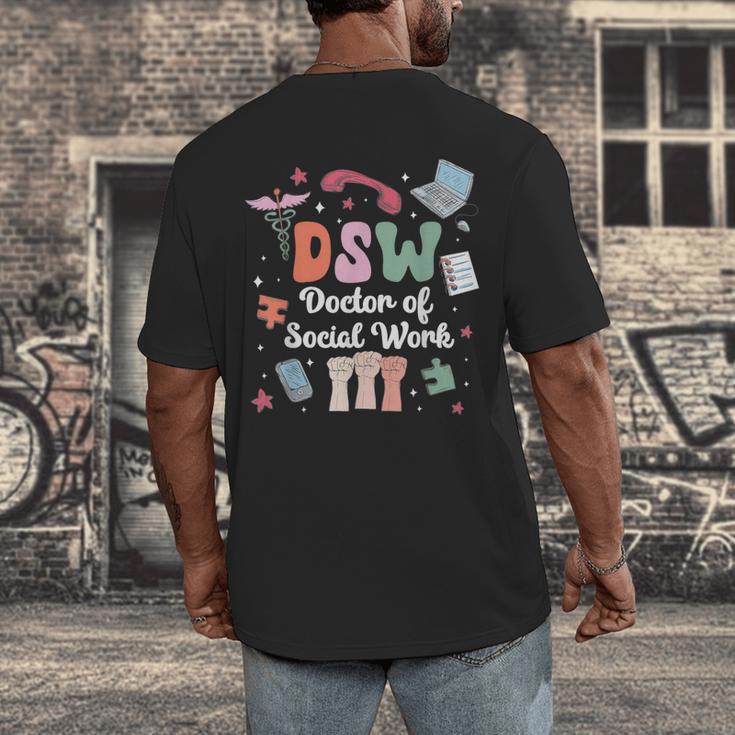 Groovy DSW Doctor Of Social Work Graduation DSW Graduate Men's Back Print T-Shirt