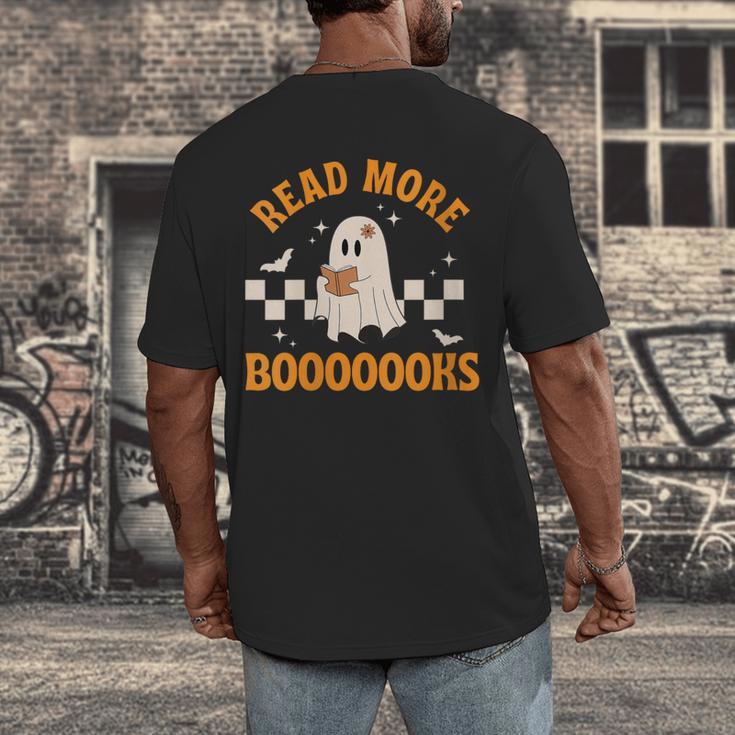 Groovy Halloween Teacher Spooky Read More Book Women Girl Men's Back Print T-Shirt