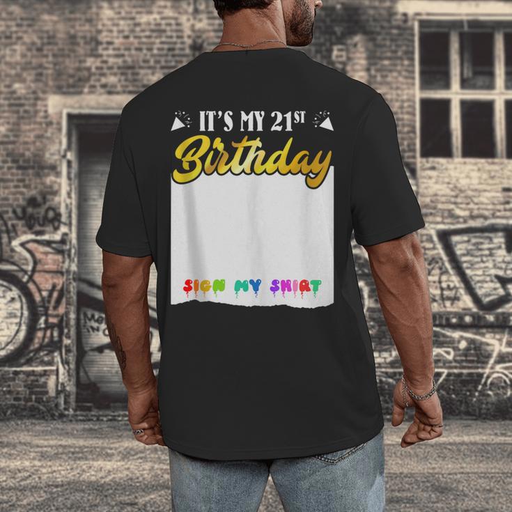 Guestbook My 21st Birthday Sign My Shirt Birthday Party Men's Back Print T-Shirt Guestbook My 21st Birthday Sign My Shirt Birthday Party Men's Back Print T-Shirt