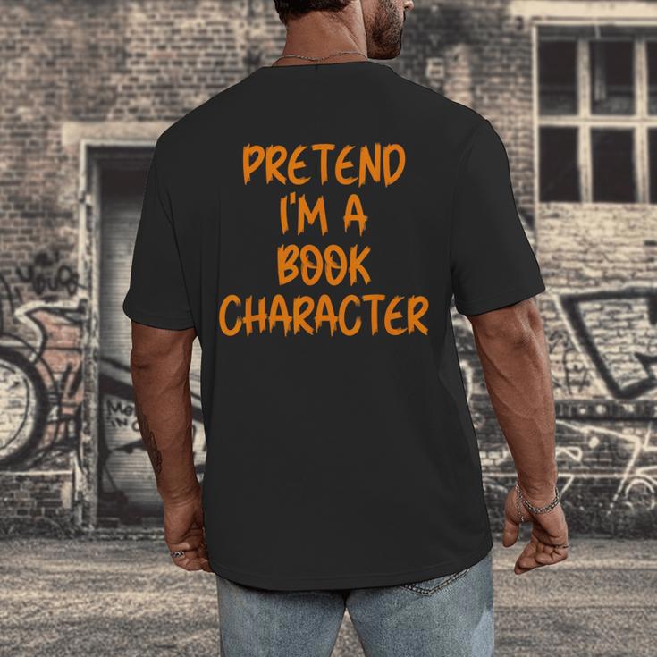 Halloween Pretend I'm Book Character Costume Lazy Adult Kids Men's Back Print T-Shirt
