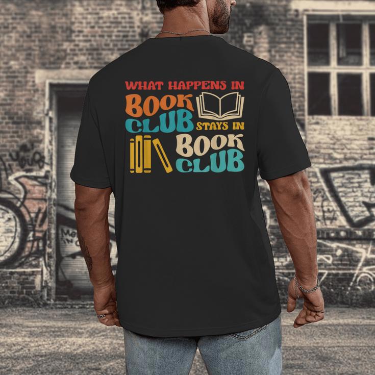 What Happens In Book Club Stays In Book Club Retro Men's Back Print T-Shirt What Happens In Book Club Stays In Book Club Retro Men's Back Print T-Shirt