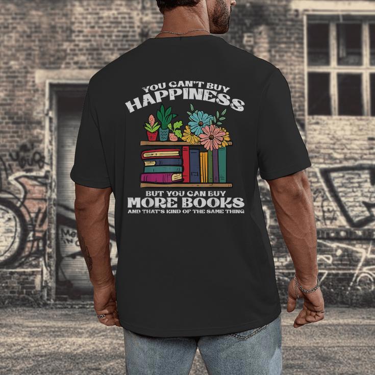 Happiness More Books Read Reading Librarian Men Women Kids Men's Back Print T-Shirt