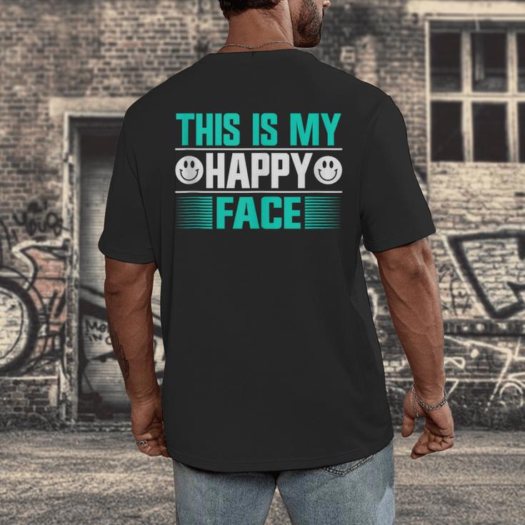 This Is My Happy Face Introvert Men's Back Print T-Shirt This Is My Happy Face Introvert Men's Back Print T-Shirt