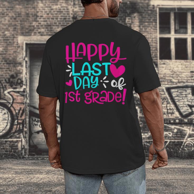 Happy Last Day Of First 1st Grade Teacher Student Graduation Men's Back Print T-Shirt