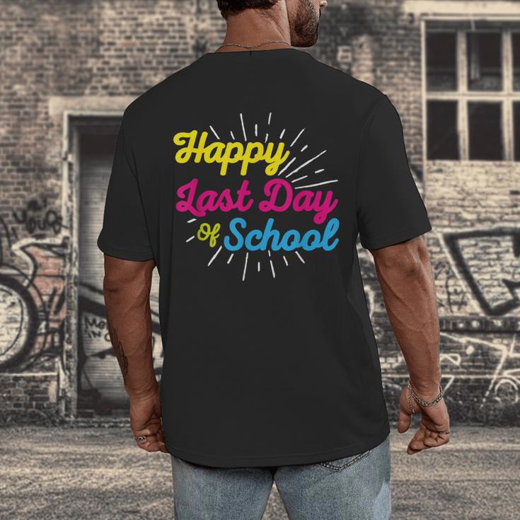 Happy Last Day Of School Graduation Teacher Students Men's Back Print T-Shirt