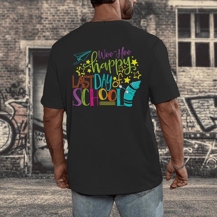 Happy Last Day Of School Student Teacher Graduation Men's Back Print T-Shirt