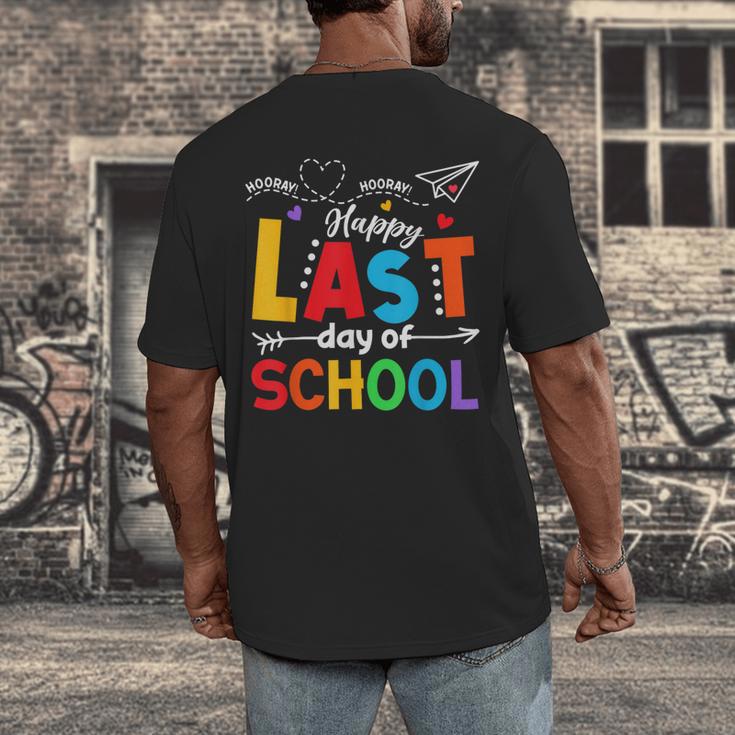 Happy Last Day Of School Teacher Women Student Graduation Men's Back Print T-Shirt