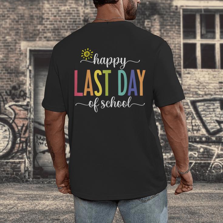 Happy Last Day Of School Women Teachers School Graduation Men's Back Print T-Shirt