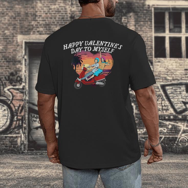 Happy Valentines Day To Myself Introvert Humor Men's Back Print T-Shirt Happy Valentines Day To Myself Introvert Humor Men's Back Print T-Shirt