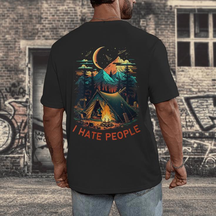 I Hate People Id Rather Be Camping Sarcastic Introvert Men's Back Print T-Shirt I Hate People Id Rather Be Camping Sarcastic Introvert Men's Back Print T-Shirt