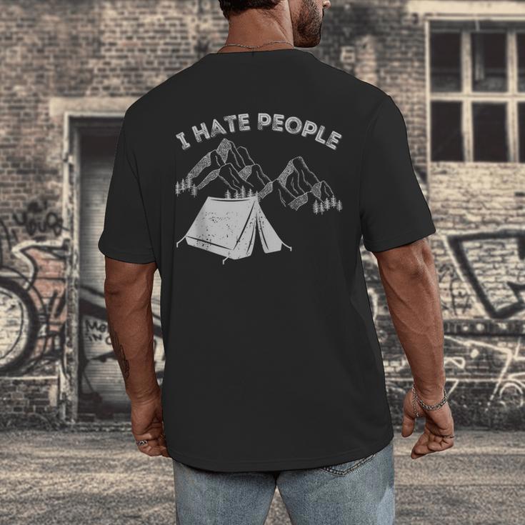 I Hate People Introvert Sarcastic I Love Camping Men's Back Print T-Shirt