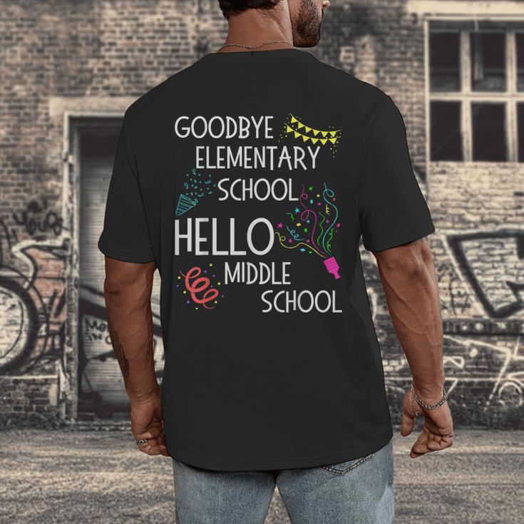 Hello Middle School Graduation Elementary School T-Shirt Men's Back Print T-Shirt