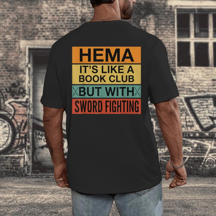 Hema Definition Like A Book Club With Swords Men's Back Print T-Shirt Hema Definition Like A Book Club With Swords Men's Back Print T-Shirt