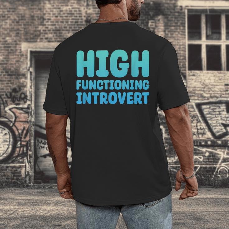 High Functioning Introvert Sarcasm Sarcastic Men's Back Print T-Shirt High Functioning Introvert Sarcasm Sarcastic Men's Back Print T-Shirt