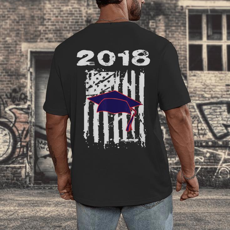High School GraduationShirt Flag College Graduation Men's Back Print T-Shirt