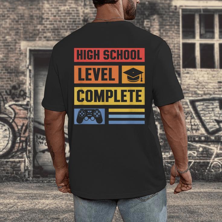 High School Level Complete Class Of 2024 Senior Graduation Men's Back Print T-Shirt