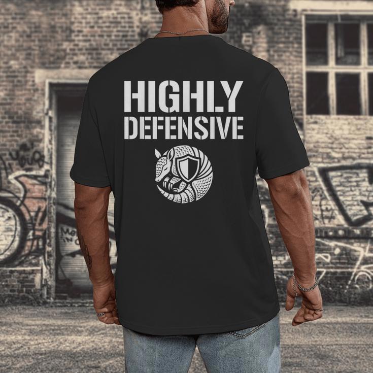 Highly Defensive Armadillo Shield Introvert Boundaries Men's Back Print T-Shirt