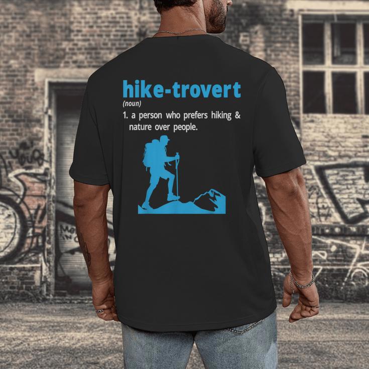 Hike-Trovert Hiking Humor Definition Introvert Men's Back Print T-Shirt