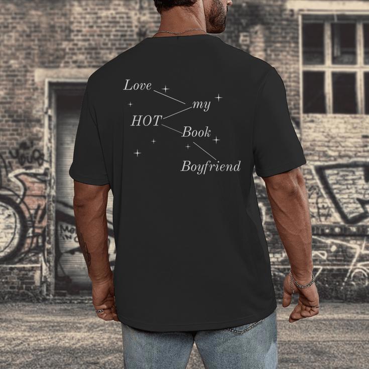 Hot Book Boyfriend Booklover Reader Fan Girl Men's Back Print T-Shirt Hot Book Boyfriend Booklover Reader Fan Girl Men's Back Print T-Shirt