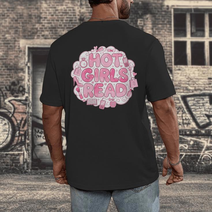 Hot Girls Read Pink Aesthetic Book Lover Reading Men's Back Print T-Shirt