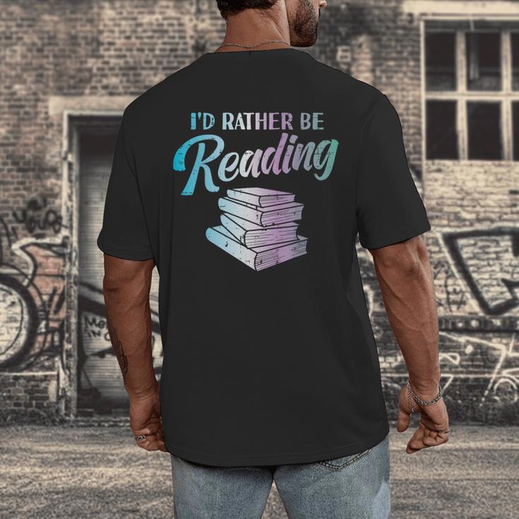 Id Rather Be Reading Book Librarian Men Women Kids Men's Back Print T-Shirt