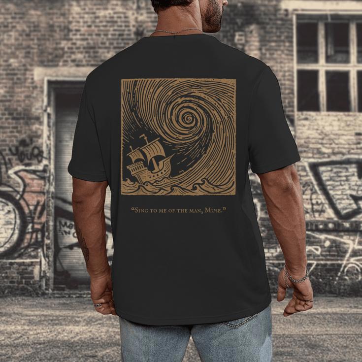Iliad Odyssey Homer Ancient Greek History Book Odyssey Men's Back Print T-Shirt
