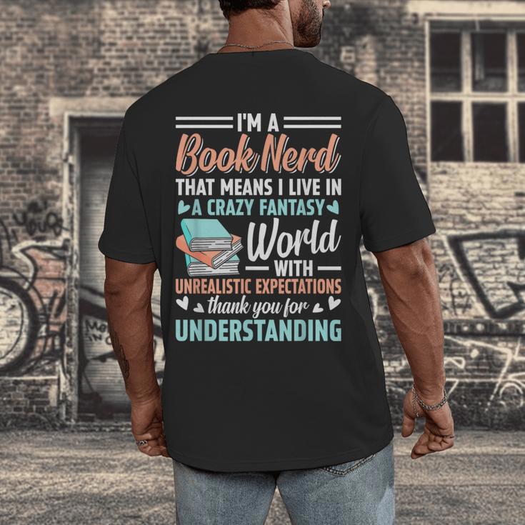 I'm a Book Nerd Bookworm Men's Back Print T-Shirt