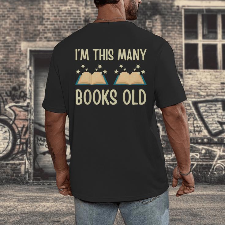 I'm This Many Books Old Read Book 2nd Birthday 2 Years Old Men's Back Print T-Shirt