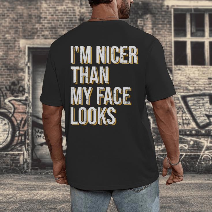 I'm Nicer Than My Face Looks Introverted Introverts Men's Back Print T-Shirt I'm Nicer Than My Face Looks Introverted Introverts Men's Back Print T-Shirt