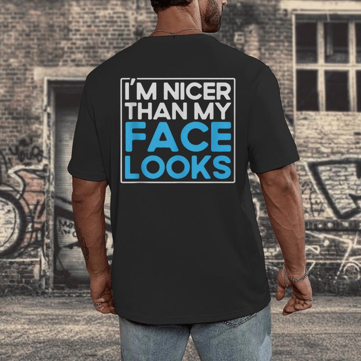 I'm Nicer Than My Face Looks Shy People Introverts Men's Back Print T-Shirt