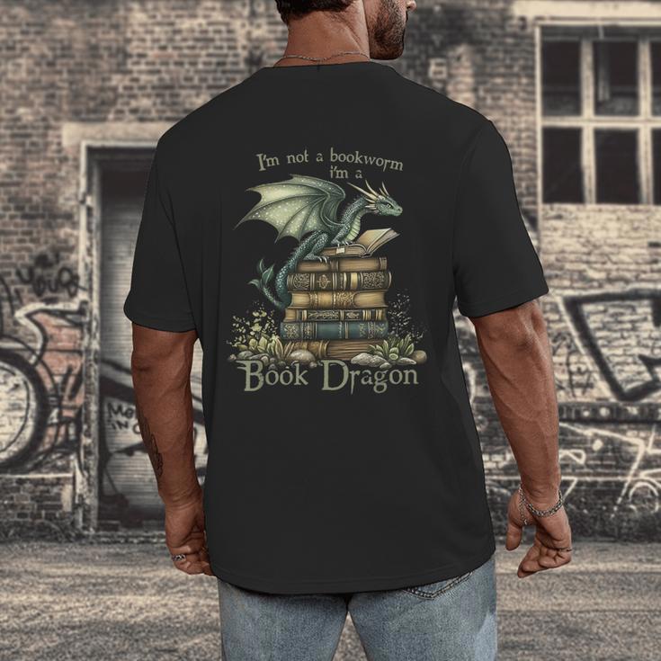 I'm Not A Bookworm I'm A Book Dragon Men's Back Print T-Shirt