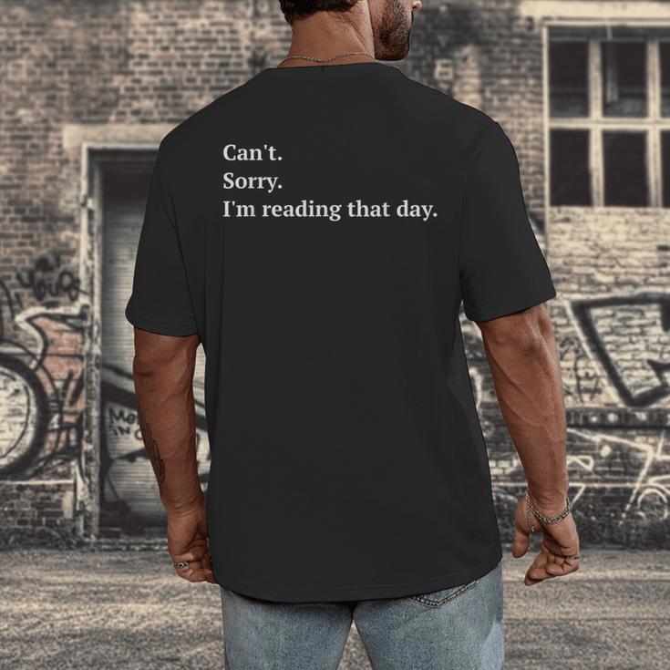I'm Reading That Day For Book Lovers And Readers Men's Back Print T-Shirt