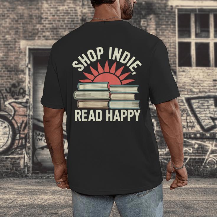 Independent Bookstore Fans Shop Local Literary Community Men's Back Print T-Shirt Independent Bookstore Fans Shop Local Literary Community Men's Back Print T-Shirt