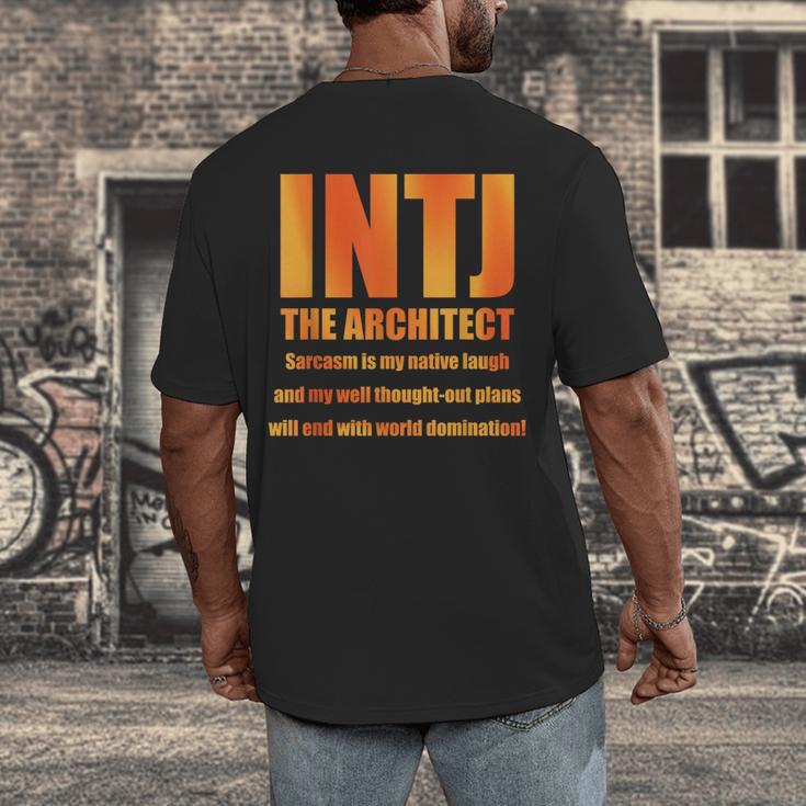 INTJ Architect Personality Introvert Sarcastic Orange Men's Back Print T-Shirt INTJ Architect Personality Introvert Sarcastic Orange Men's Back Print T-Shirt