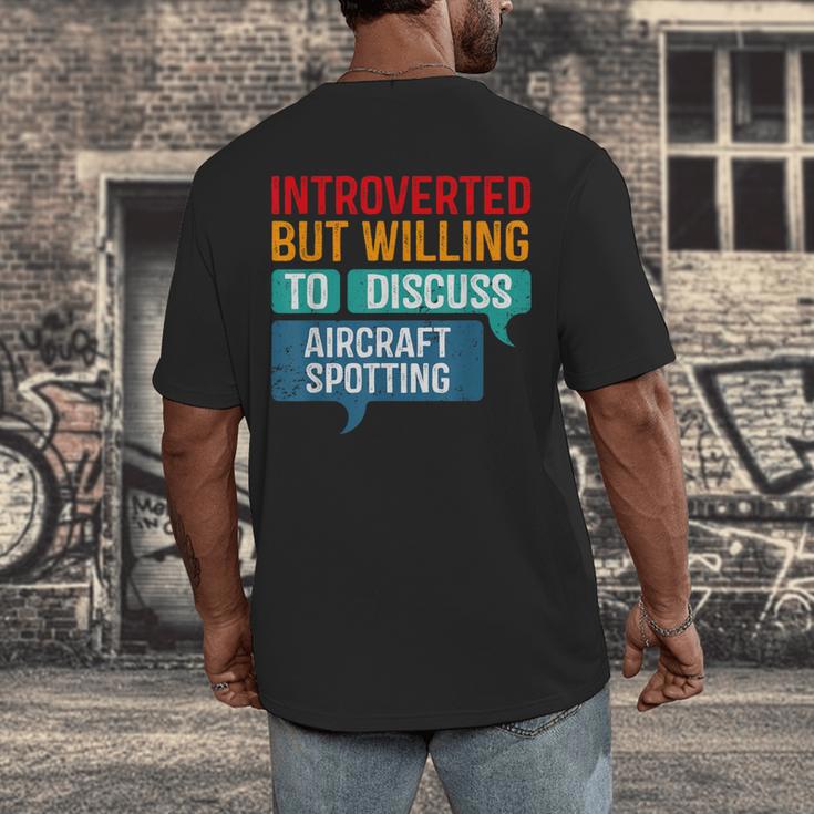 Introvert Aircraft Spotting Lovers Men & Women Men's Back Print T-Shirt Introvert Aircraft Spotting Lovers Men & Women Men's Back Print T-Shirt