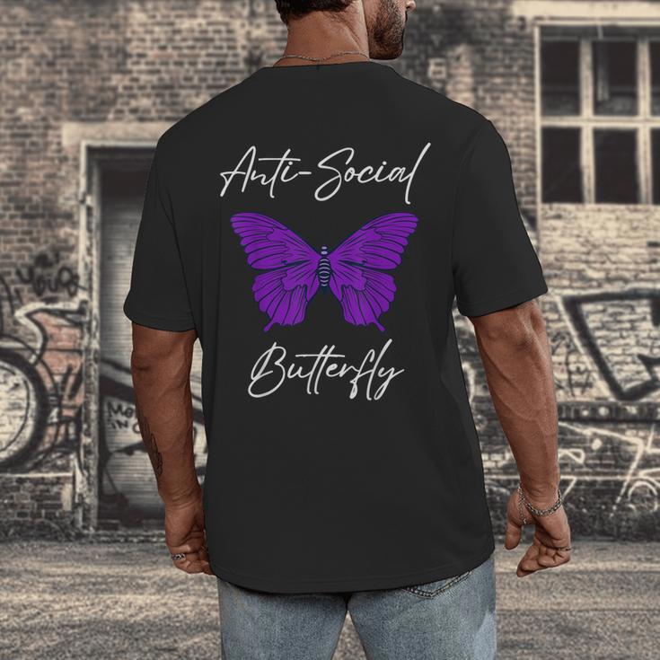 Introvert Antisocial Butterfly For Women Men Men's Back Print T-Shirt
