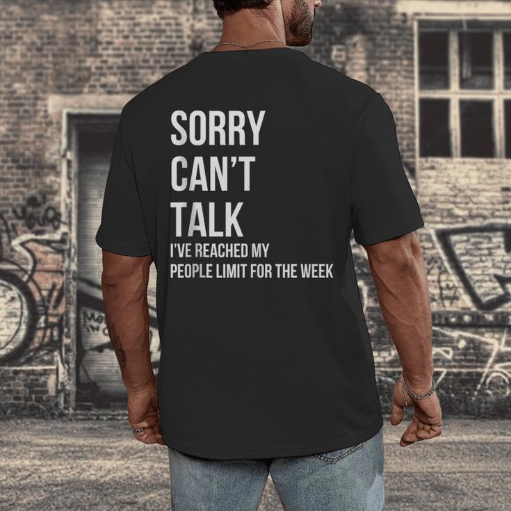 Introvert Can't Talk Reached People Limit For The Week Men's Back Print T-Shirt