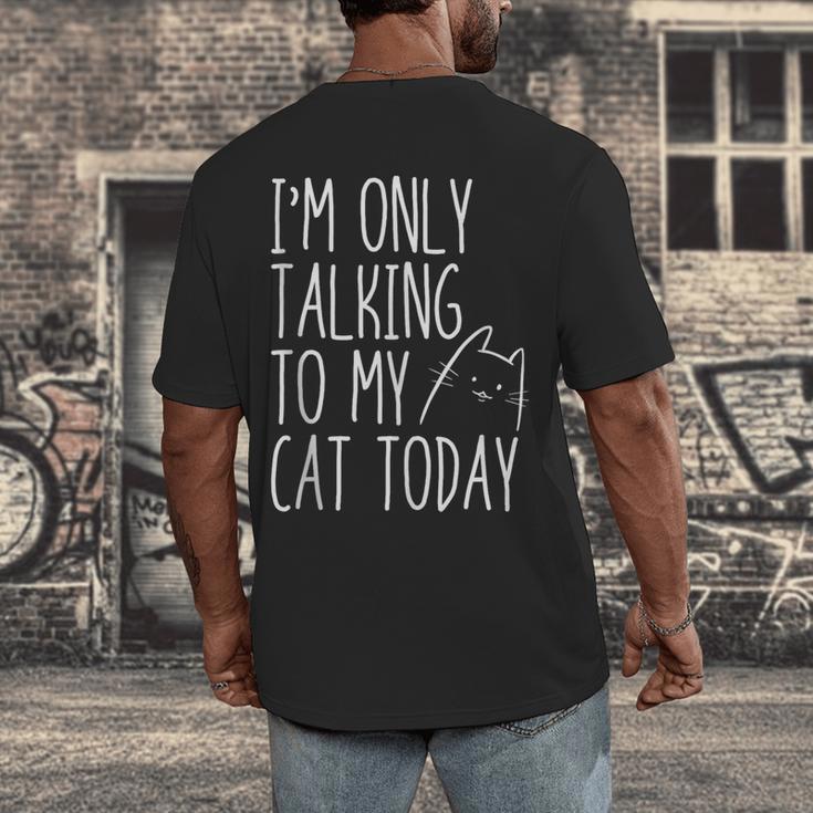 Introvert Cat Lover Kitten Kitty Cat Mom Cat Dad Pet Lover Men's Back Print T-Shirt Introvert Cat Lover Kitten Kitty Cat Mom Cat Dad Pet Lover Men's Back Print T-Shirt