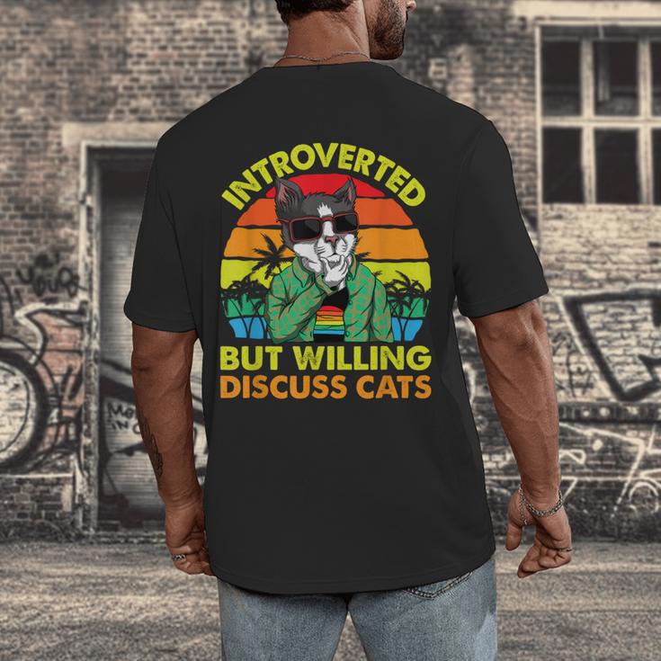 Introvert Cats Sarcasm Cat Lover Introverts Men's Back Print T-Shirt Introvert Cats Sarcasm Cat Lover Introverts Men's Back Print T-Shirt