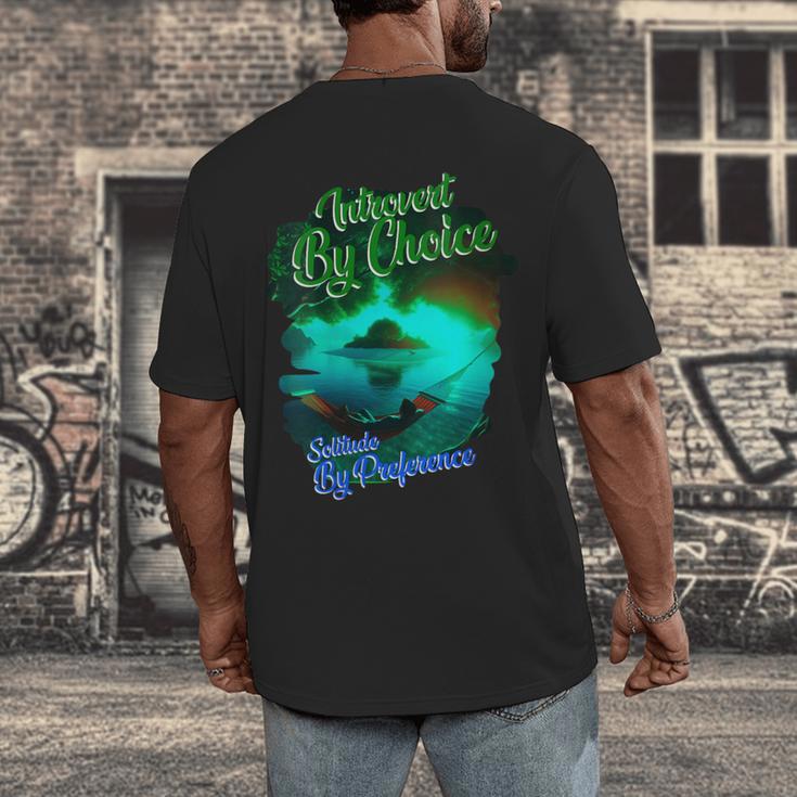 Introvert Choice Solitude By Preference Men's Back Print T-Shirt Introvert Choice Solitude By Preference Men's Back Print T-Shirt
