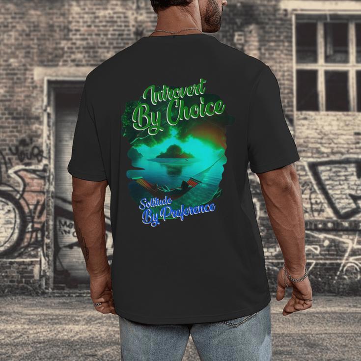 Introvert Choice Solitude By Preference Men's Back Print T-Shirt Introvert Choice Solitude By Preference Men's Back Print T-Shirt