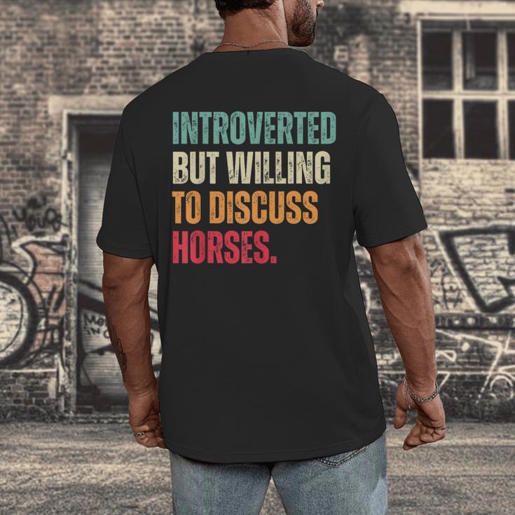 Introvert Cute Horse Lover Horse Riding Equestrian Men's Back Print T-Shirt
